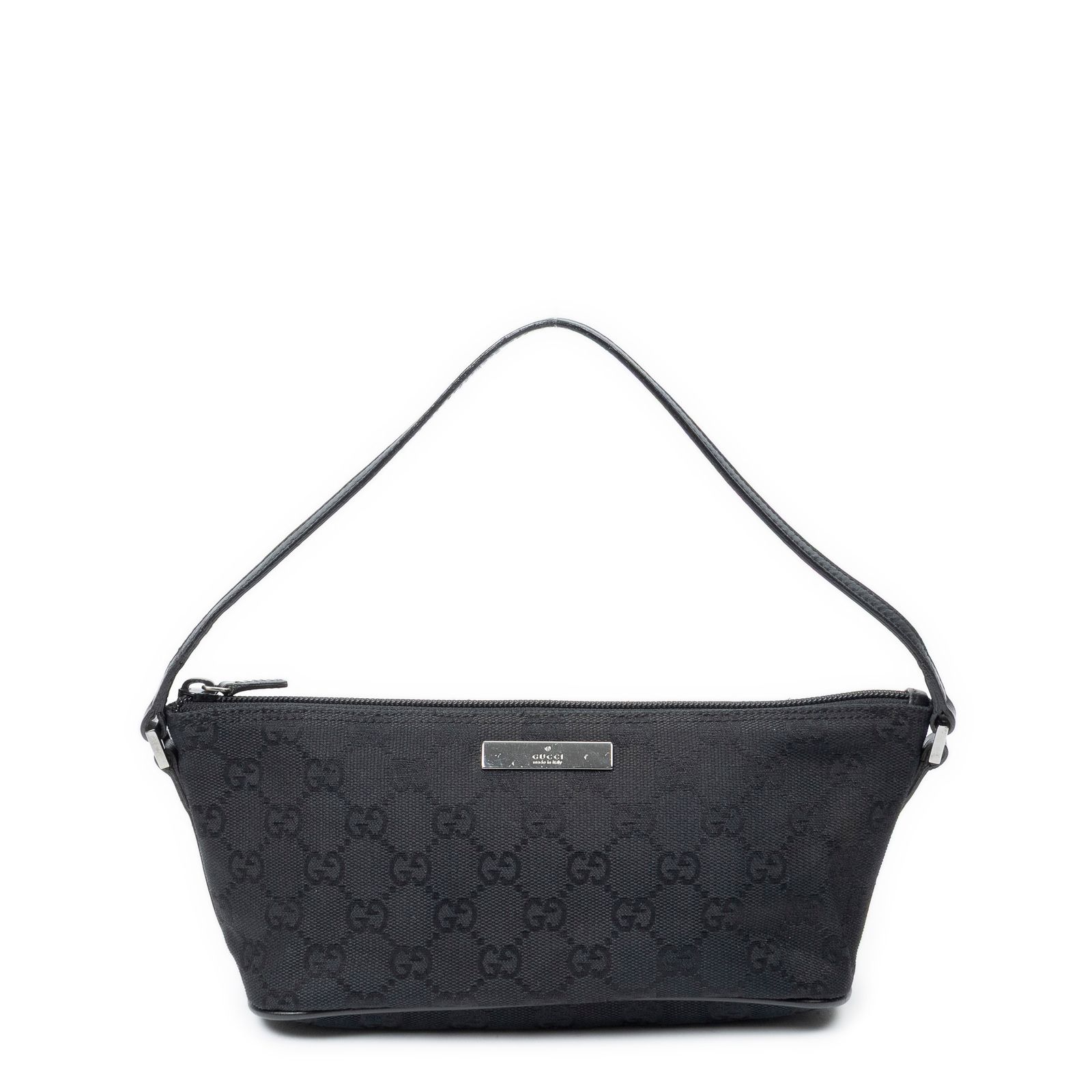 [中古] GUCCI グッチアクセサリーポーチ黒GGキャンバスAB