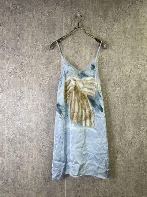 【中古】Acne Studios ｱｸﾈｽﾄｩﾃﾞｨｵｽ ｷｬﾐ ﾜﾝﾋﾟｰｽ ﾌﾟﾘﾝﾄ Karen Kilimnik ｶﾚﾝｷﾘﾑﾆｯｸ ｲﾀﾘｱ製 ITALY ﾌﾞﾙｰ 36 33957150