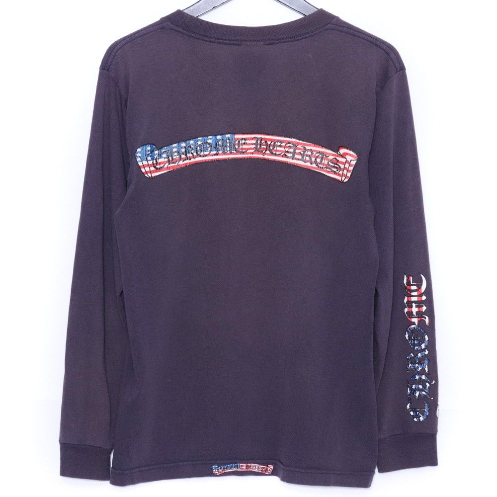 CHROME HEARTS オールド アメリカンフラッグスクロールラベルロングスリーブTシャツ Sサイズ ネイビー 32,825円