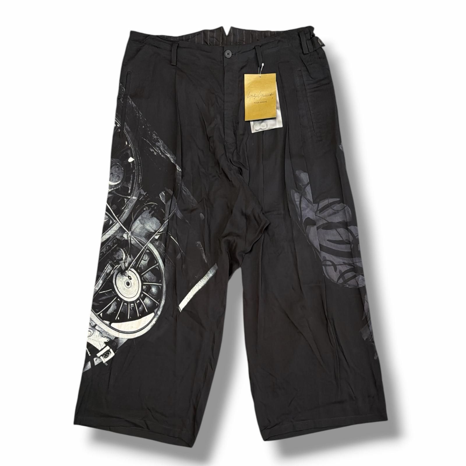 参考上代165000円 未使用 Yohji Yamamoto POUR HOMME 25SS Out Pocket Pants 車輪PTパンツ スラックス ヨウジヤマモトプールオム HP-P64-813 ブラック 3 （16779M） 参考上代165000円 未使用 Yohji Yamamoto POUR HOMME 25SS Out Pocket