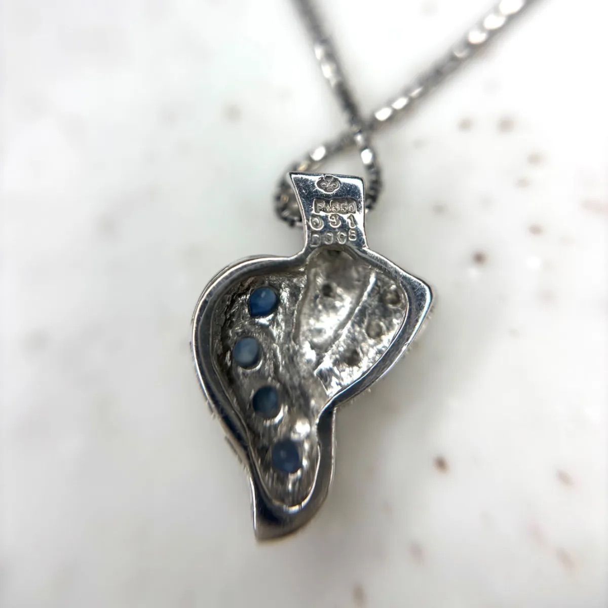 pt850 ネックレス サファイア ダイヤモンド ペンダント 0.31ct 0.08ct