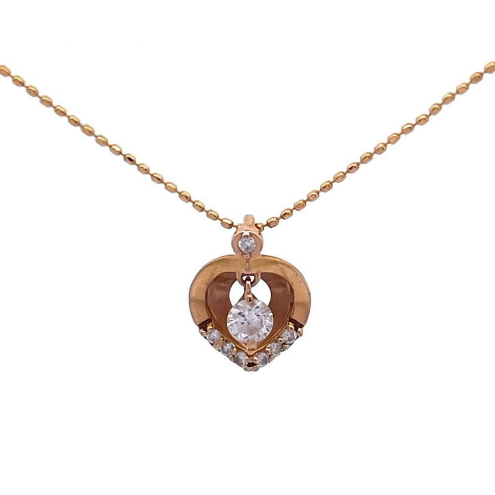 ネックレス ダイヤモンド 0.08ct K18 1.3g デザイン ジュエリー【中古】
