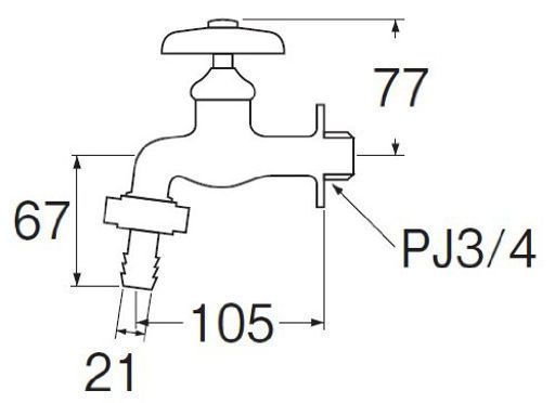 SANEI(サンエイ)カップリング横水栓散水ホース接続用寒冷地仕様呼び20Y30JK-20
