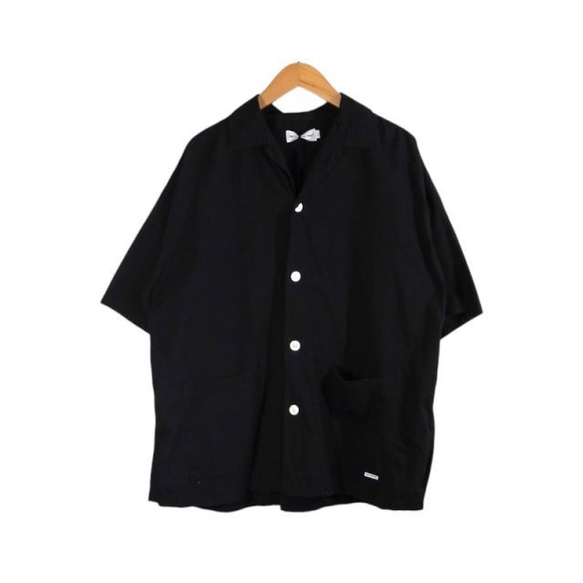 COOTIE FINX COTTON CORDLANE OPEN COLLAR S/S SHIRT BLACK サイズS クーティー フィンクス コットン コードレーン オープンカラー ショートスリーブ シャツ トップス 大名店
