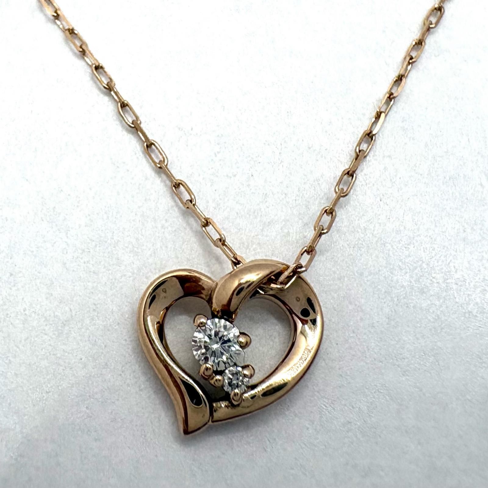 4℃ ヨンドシー ジュエリー K18PG/D/1.2g 貴金属･宝石 ネックレス K18PG/ダイヤモンド ゴールド レディース【中古】471
