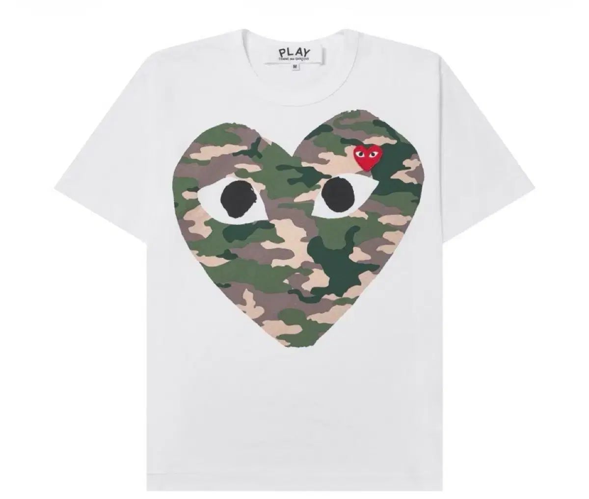 PLAY COMME des GARCONS カモフラージュ ハート Tシャツ 白