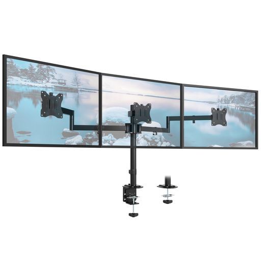 WORLDLIFTモニターアーム3画面17~27インチ対応各耐荷重10kgPC液晶ディスプレイアームトリプルグロメット式&クランプ式角度調節高さ調節V