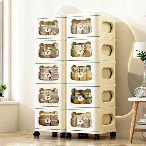 収納ボックス引き出しキッズチェストタンス子供おもちゃ収納キッズ棚収納ワゴンカートかわいいくま型収納キャビネットおしゃれ子供用衣類収納DIY組み合わせ防