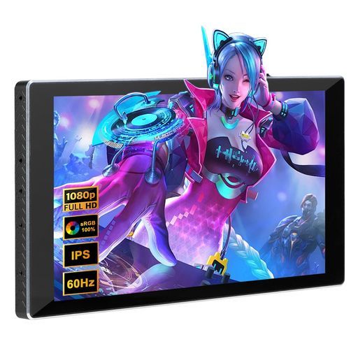 7インチポータブルモニタータッチスクリーン、ミニモニターIPS1080P(1920x1080)60Hz、LCDディスプレイセカンドスクリーン小型USB