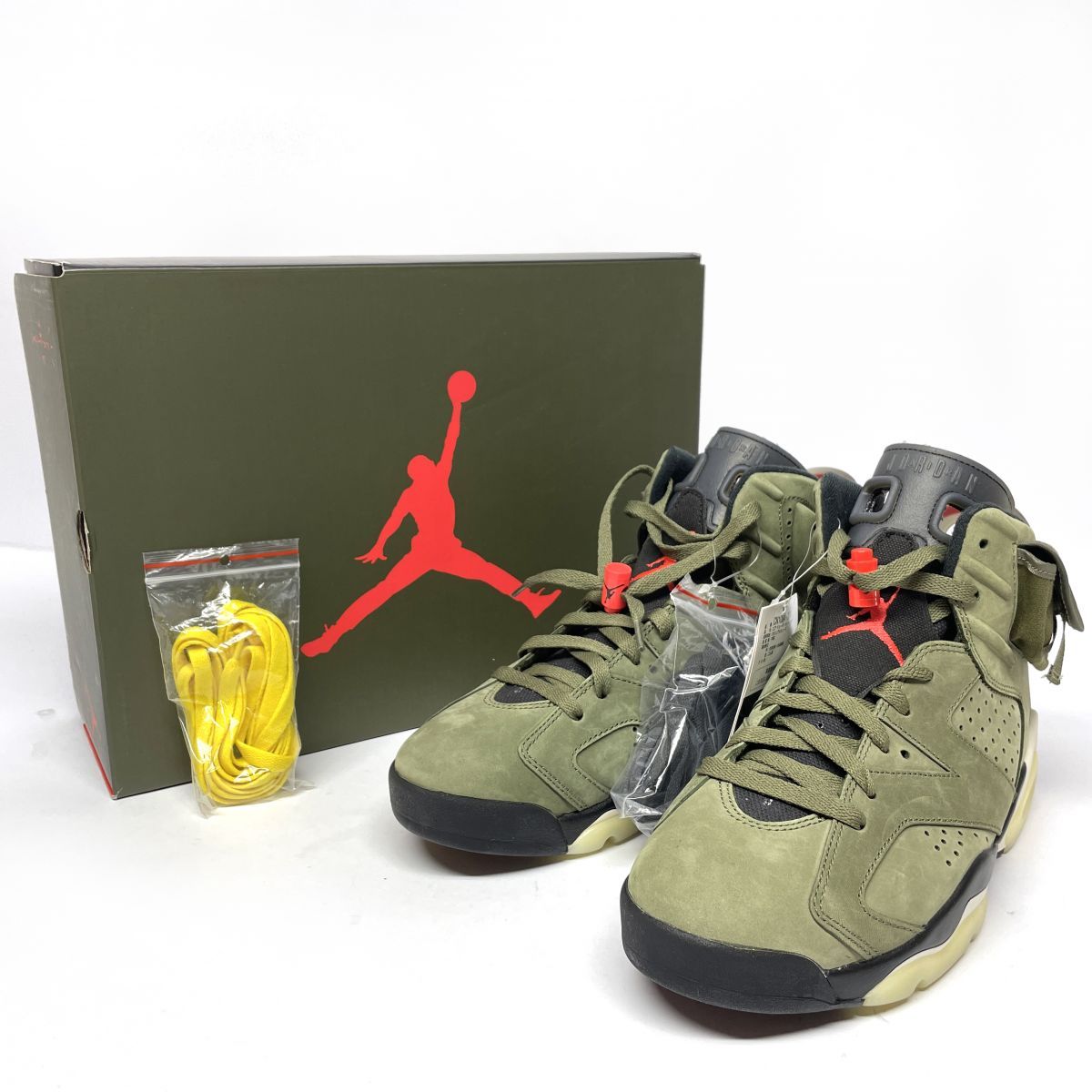 【新古品】 Travis Scott × Nike ナイキ Air Jordan 6 Retro Medium Olive CactusJack 27cm CN1084-200 箱あり 【津山店】