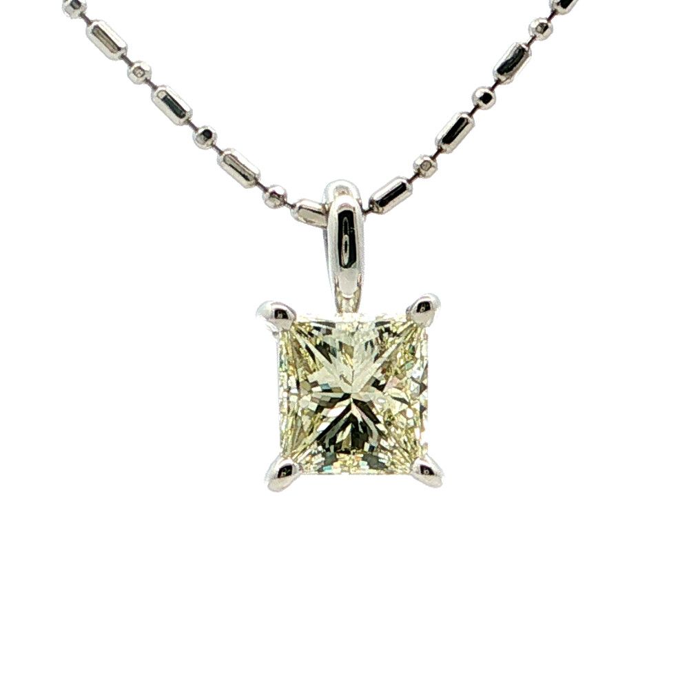 1.36ct 1P ダイヤモンドネックレス ペンダント Pt900-Pt850-3.8g プラチナ 【♀】【N】【レディース】★■616847【中古】