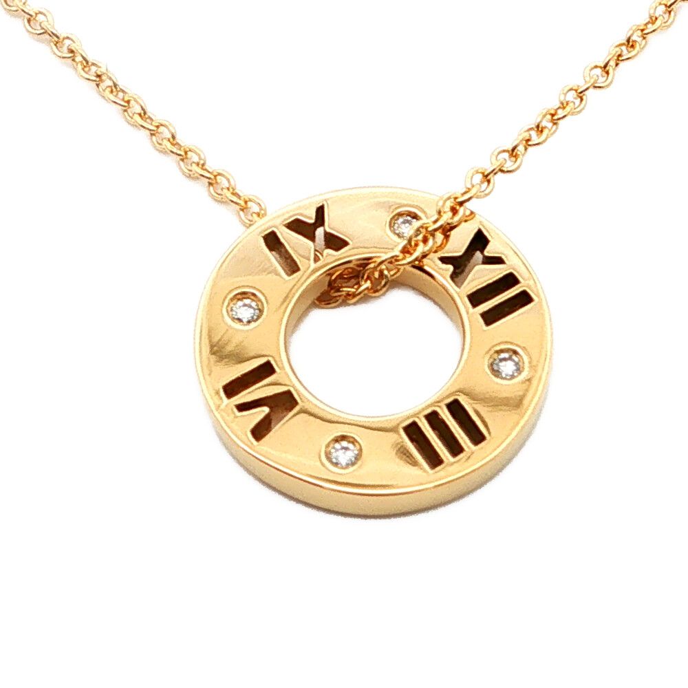 TIFFANY ＆ Co. ティファニー アトラス ダイヤモンドネックレス ペンダント K18YG/750-3.1g イエローゴールド【S】【メンズ・レディース】★■616721【中古】