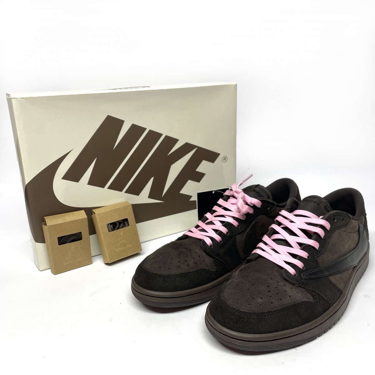 【新古品】 Travis Scott × Nike ナイキ Air Jordan 1 Low OG SP Velvet Brown and Dark Mocha 29cm DM7866-202 箱あり 【津山店】