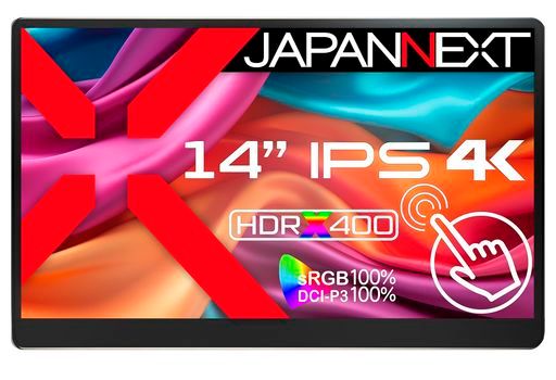 JAPANNEXT14インチモバイルモニターIPSパネル4KUHD3840x2160解像度スマートケース付き(TypeC/PC対応/スピーカー内蔵/s