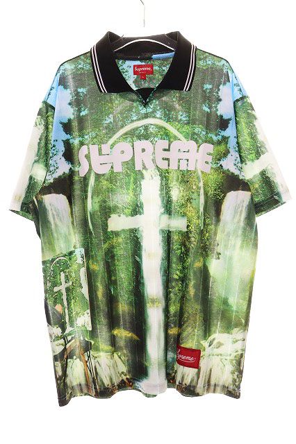 シュプリーム SUPREME × TADANORI YOKOO 21AW SOCCER JERSEY Lサイズ 横尾忠則 サッカー ジャージ 半袖 Tシャツ 総柄 マルチカラー 【ブランド古着ベクトル】【中古】☆AA★260618