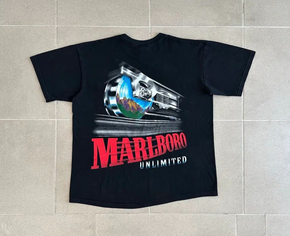 90s ヴィンテージ マルボロ Tシャツ 黒鉄のミステリートレイン Unlimited Train