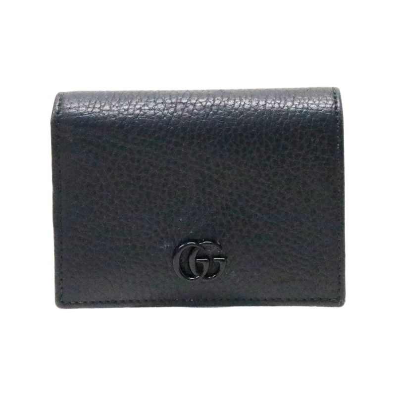 グッチ GGマーモント 財布 2つ折り財布 コンパクト ウォレット ダブルG レザー GUCCI