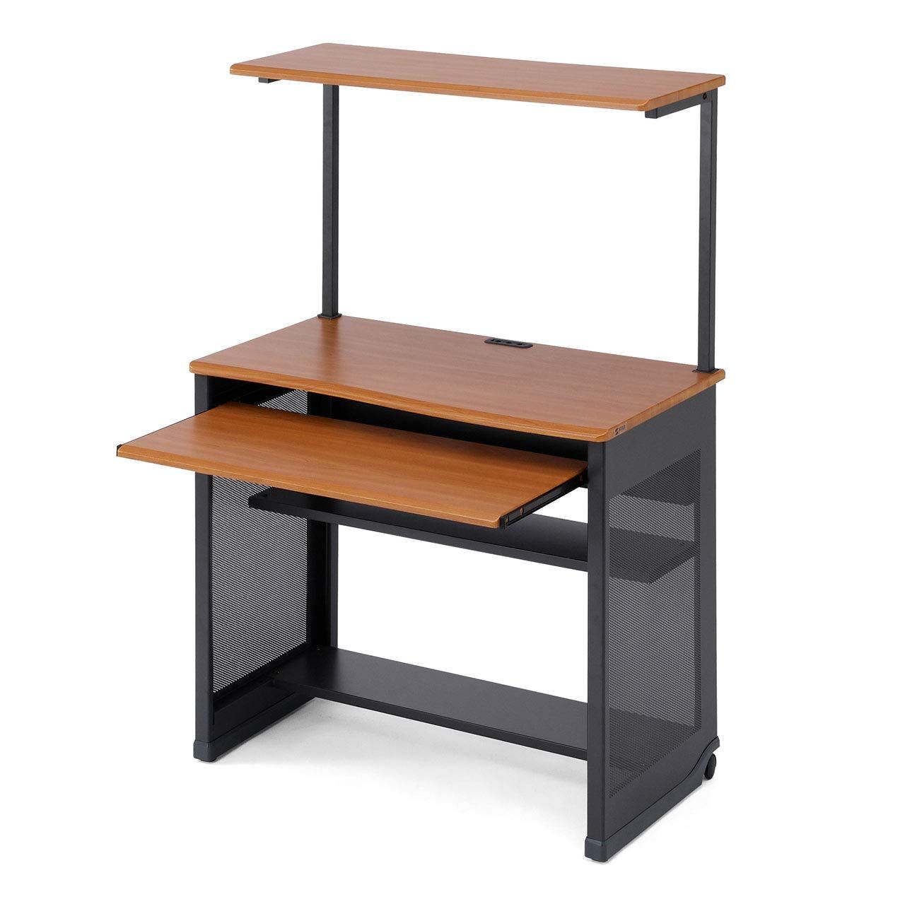 サンワダイレクト パソコンデスク 幅90cm キーボードスライダー キャスター付き 在宅勤務 100-DESK065