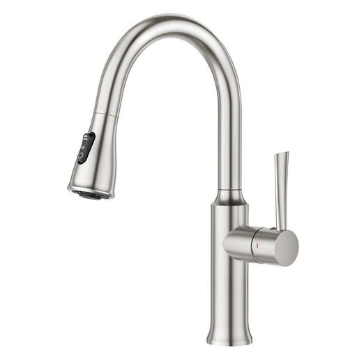 CREAキッチン用水栓シングルレバー混合水栓引き出し式蛇口シャワー3モード水流台所用エコハンドル360°回転節水ステンレス