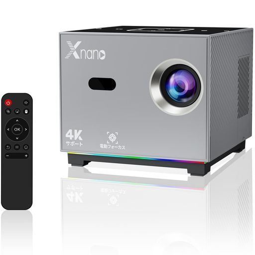 プロジェクター家庭用超小型4k【Netflix・YouTube・PrimeVideo搭載電動フォーカス&自動台形補正】28000LM1080P4K対応