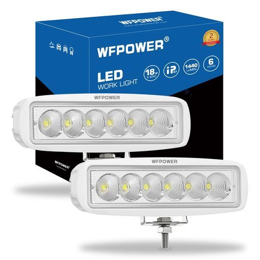 WFPOWERボートライト2個パックLEDマリンスポットライト防水6インチデッキドックフラッドライトボートアクセサリーポンツーン釣りトラックSUVAT