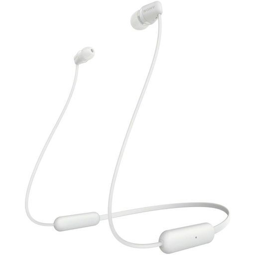 ソニーワイヤレスイヤホンWI-C200:Bluetooth対応/最大15時間連続再生/マイク付き2019年モデルホワイトWI-C200WC