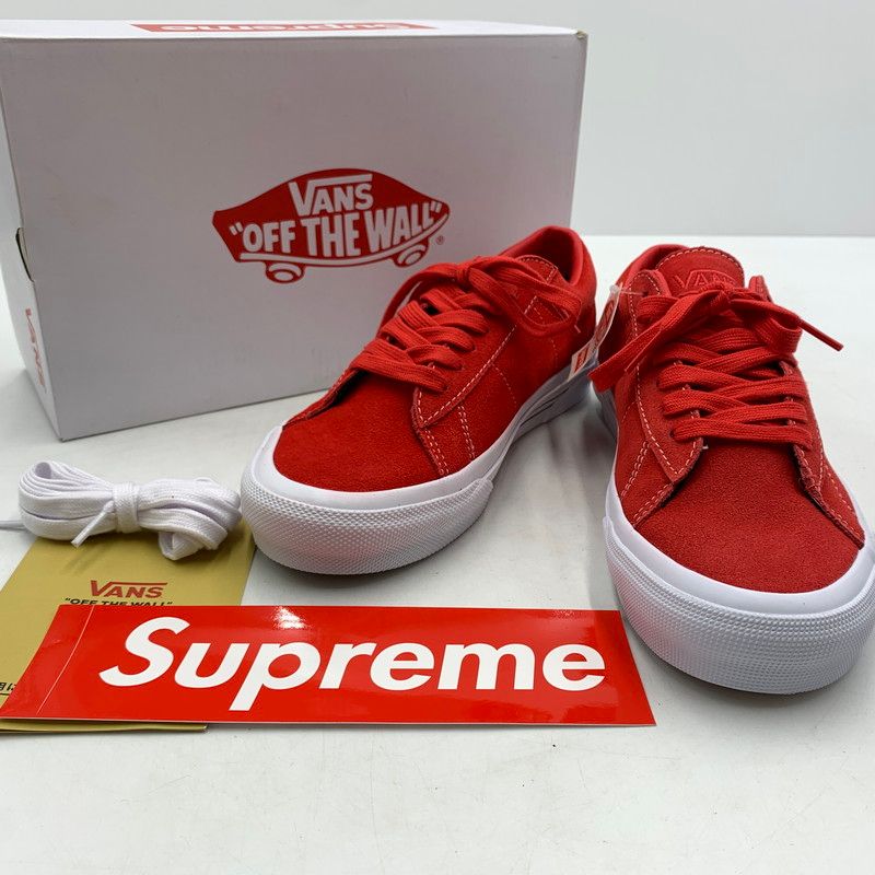 【中古品】 Supreme シュプリーム × VANS ヴァンズ 別注 コラボ SKATE SID SNEAKERS VN000MQ8CJH スケート シド スニーカー 靴 スウェード ローカット 【149-260618-ko-19-tei】