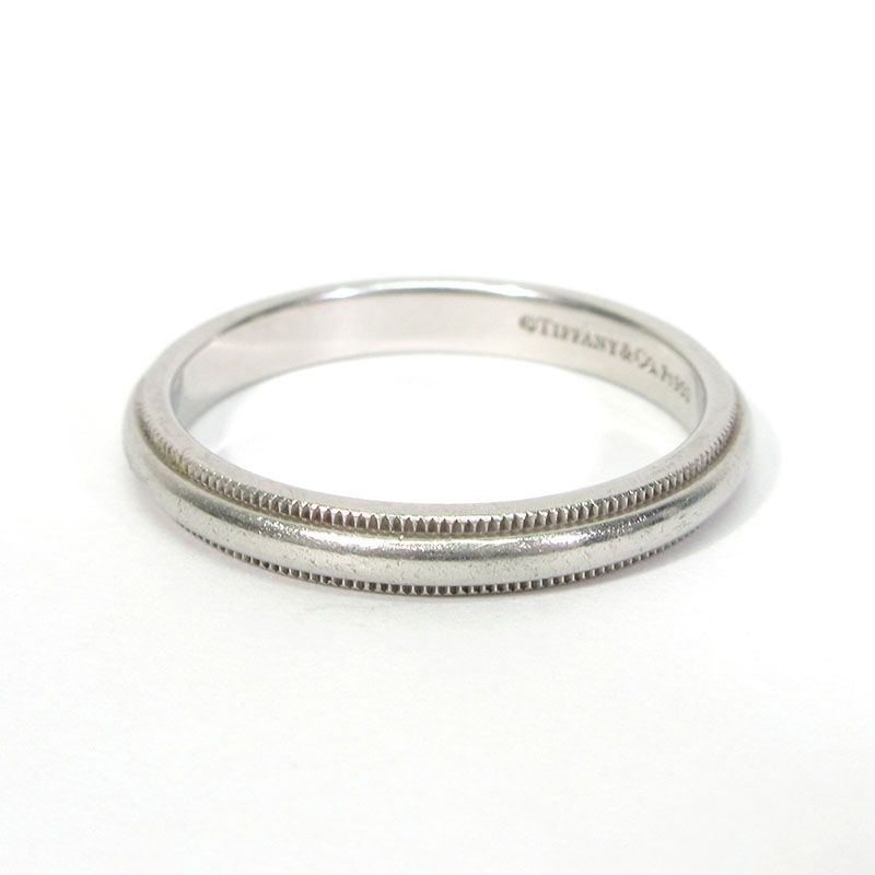 【三重本店】 中古 Tiffany&co | ティファニー トゥギャザー ミルグレイン バンドリング / プラチナリング・指輪 サイズ：約21号 カラー：シルバー 【135】