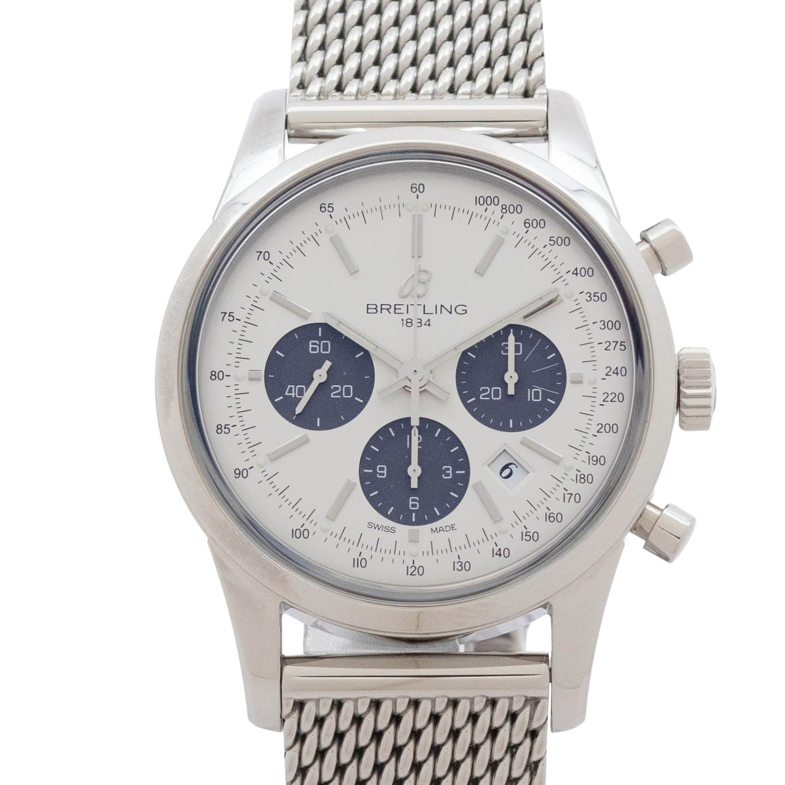 【箱・保証書付き】 ブライトリング BREITLING トランスオーシャン AB0152 Breitling Transocean 自動巻き 腕時計 メンズ・ユニセックス シルバー