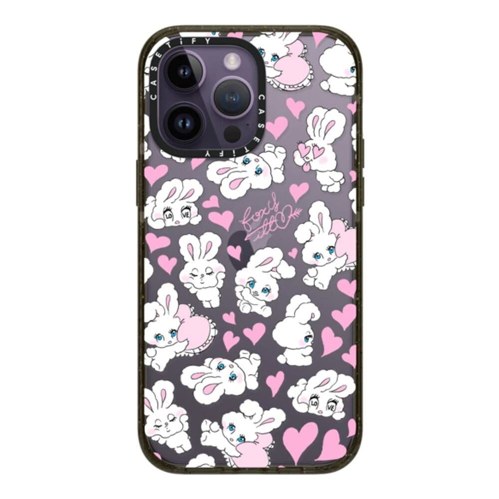 CASETiFY インパクト iPhone 14 Pro Max ケース [MIL規格準拠 (4x MIL-STD-810G)/2.5mからの落下試験をクリア] - Sweetheart Mix by foxy illustrations - グロッシー ブラ