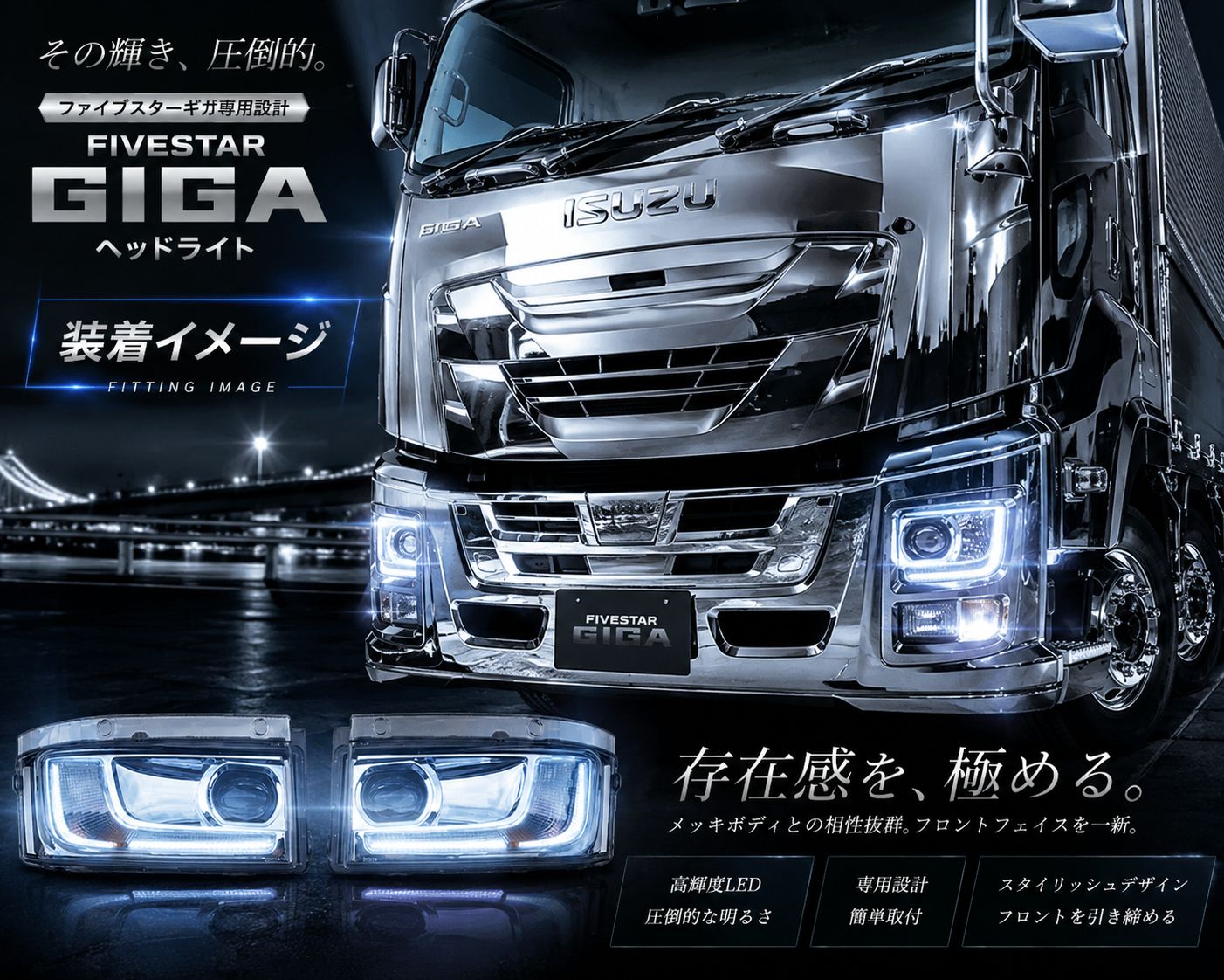 車 いすゞ ファイブスターギガ LED フォグランプ 左右セット