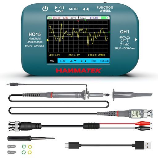 HANMATEKハンドヘルドデジタルオシロスコープ-50MHz帯域幅、48MSa/s高精度サンプリング、2.8インチTFTディスプレイ、USB充電式、高度なトリガーシステム、フィールドワークに最適なポータブル…
