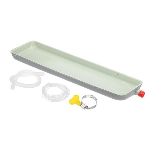 PATIKILエアコンドリップトレイ40x9.4インチ(101x24cm)亜鉛メッキポータブルユニバーサルエアコンドレインパンドレンホール&ホース付き屋内外用スプリットACユニット