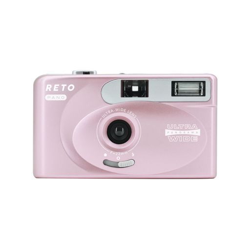 RETOPANO35mmフィルムカメラ-22mm広角レンズ、パノラマ、簡単スイッチ、シネマティックモード、レンズカバー、内蔵フラッシュ、再利用可能(フィルムと単4電池は付属していません)(メタリッ…