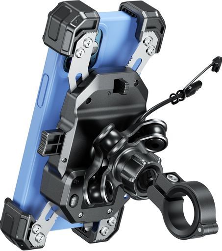 Kaedear(カエディア)バイクスマホホルダーQIワイヤレス充電防水USB電源携帯ホルダーバイク用充電器原付オートバイスクータークイックホールドIIQIUSBKDR-M11APJ(QI&USB/振動吸収)