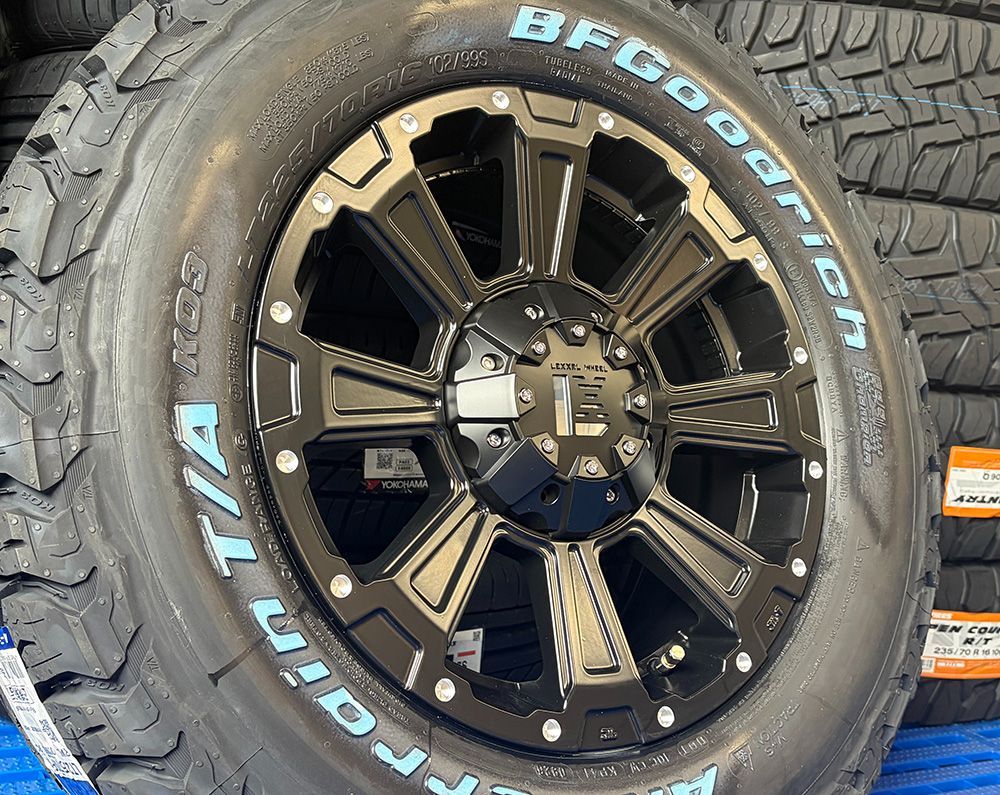 新品 4本セット 16インチ デリカd5 エクストレイル RAV4 タイヤホイール BF Goodrich T/A KO3 225/70r16 235/70r16 LEXXEL DeathRock