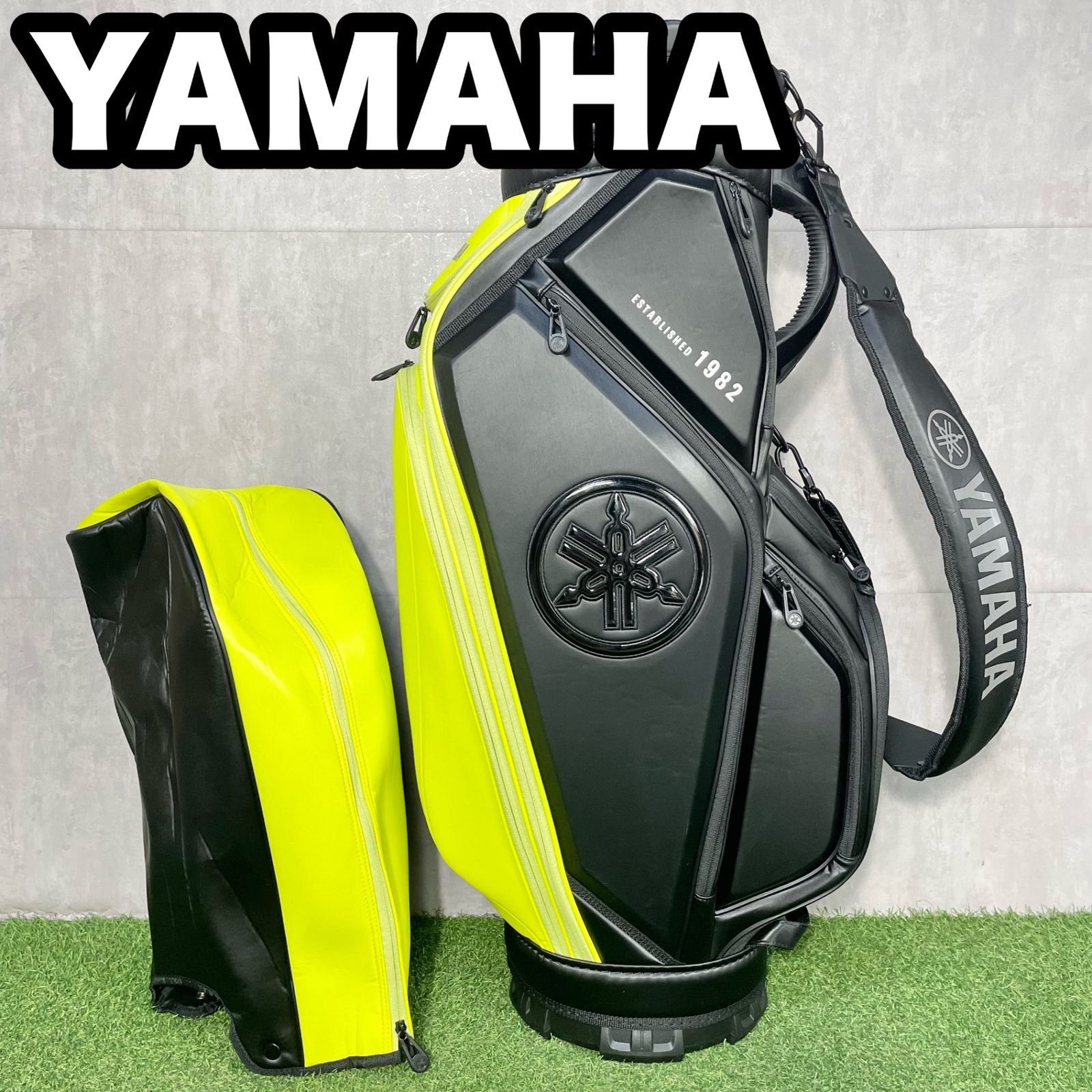 YAMAHA ヤマハ キャディバッグ ゴルフバック 合成皮革 PUレザー 9型 YAMAHA ヤマハ キャディバッグ ゴルフバッグ イエロー ブラック 大人気