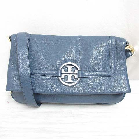 トリーバーチ TORY BURCH 美品 レザー 3WAY ショルダー クラッチ バッグ ブルー 青 斜め掛け 裏地付き ☆AA★