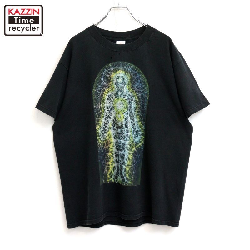 90s vintage Fruit of the Loom アレックス・グレイ アート 半袖Ｔシャツ メンズ 表記XLサイズ