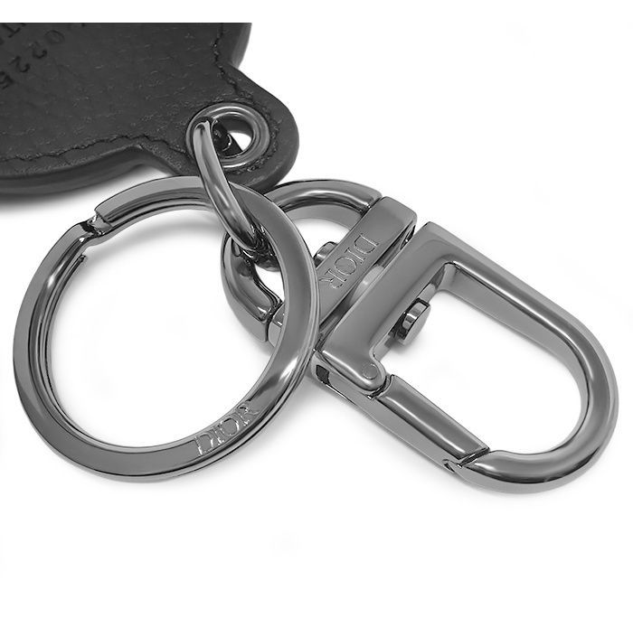 ※併売商品※◆未使用保管品◆ChristianDior【クリスチャンディオール】ロゴキーホルダー メタル レザー ブラック キーリング チャーム 2連 メンズ レディース M1862 ※併売商品※◆未使用保管品◆ChristianDior【クリスチャンディオール】ロゴキーホルダー メタル レザー ブラック キーリング チャーム 2連 メンズ レディース M1862