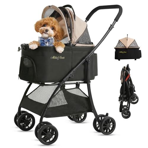 ☆新品☆【55cmゆりかご ? 超軽量4.5KG】MILA&LOUIS ペットカート おしゃれ犬 カート ペットカート 多頭の小型犬&猫 中型犬一匹用 4輪耐摩耗 犬用カート 犬 ベビーカー 人気 分離型・全体と折りたたみ式 ペットバギー 前輪360°後輪ブレ
