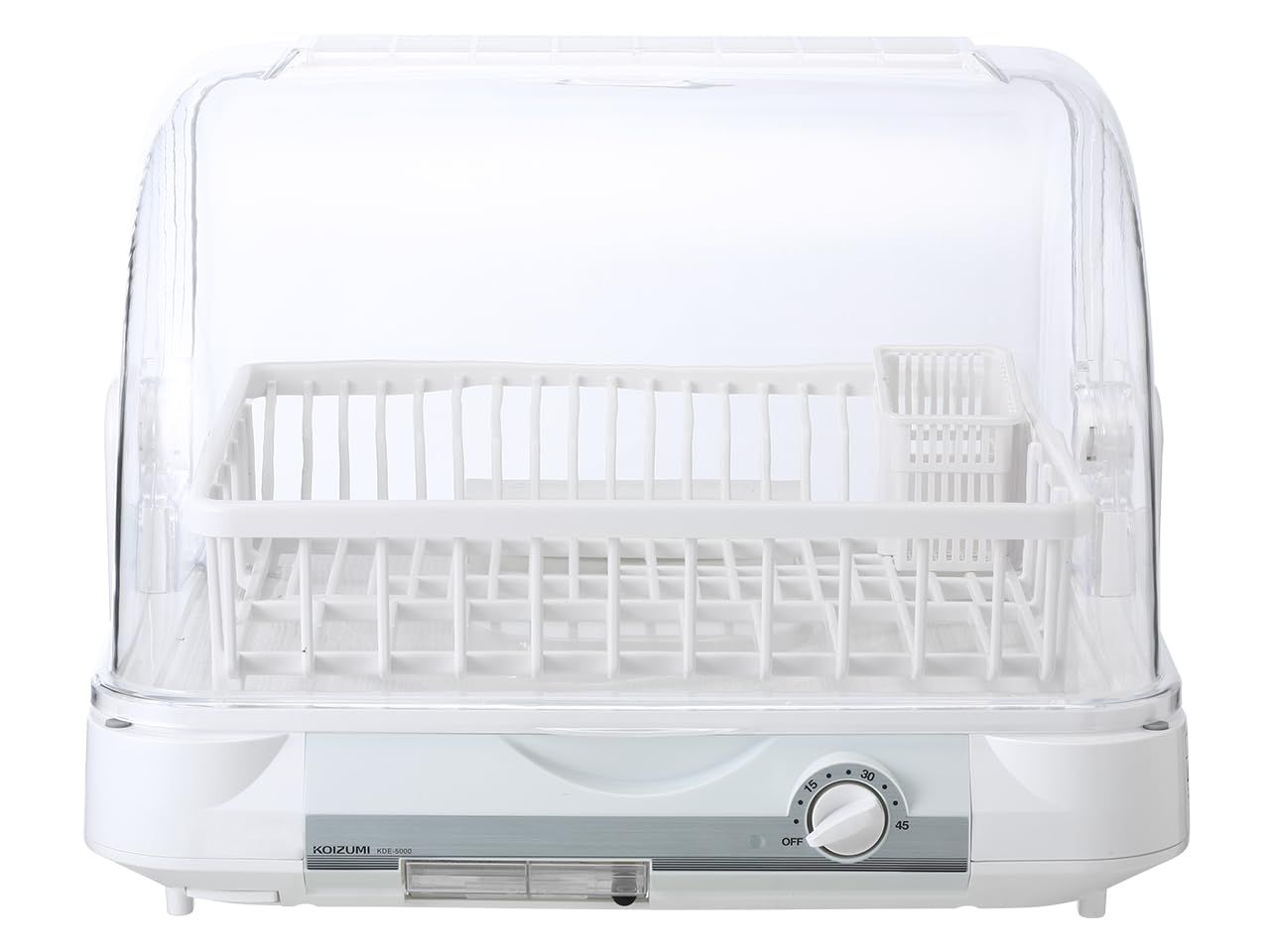 ☆新品☆【温風でしっかり乾燥】コイズミ 食器乾燥機 温風乾燥 大容量6人分 抗菌 樹脂かご 工事不要 ホワイト KDE-5000/W
