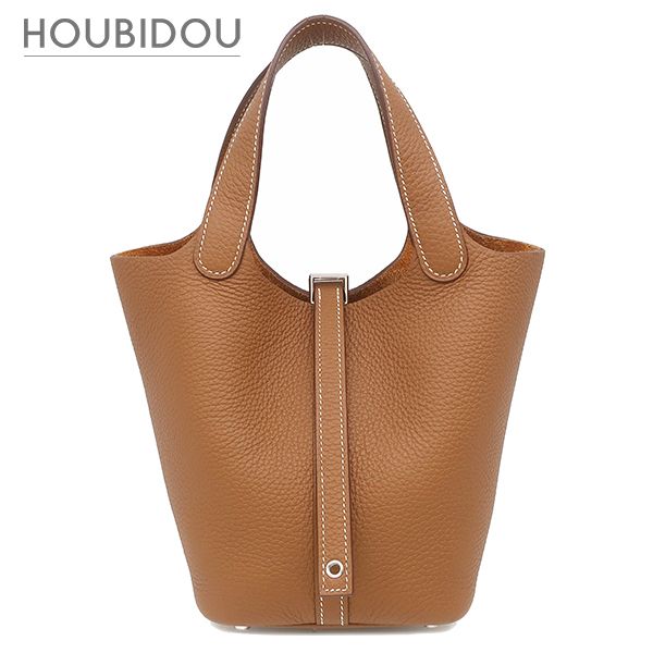 エルメス HERMES ハンドバッグ ピコタンロック 18 PM トリヨンクレマンス ゴールド シルバー金具 茶 2024年製 W 【箱】【中古】