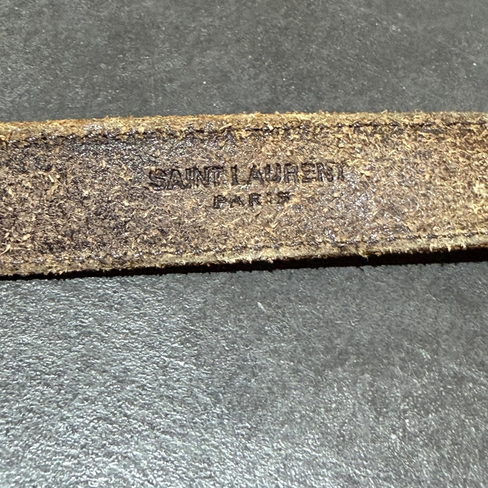 SAINT LAURENT ウエスタンベルト ベルト サンローラン ブラウン F