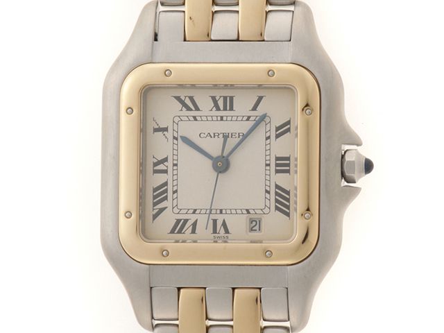 CARTIER カルティエ ウォッチ パンテールMM 2ロウ 時計 W25028B6 110000R 腕時計 ステンレス/K18イエローゴールド K18YG アイボリー クオーツ アイボリー文字盤 レディース【中古】433