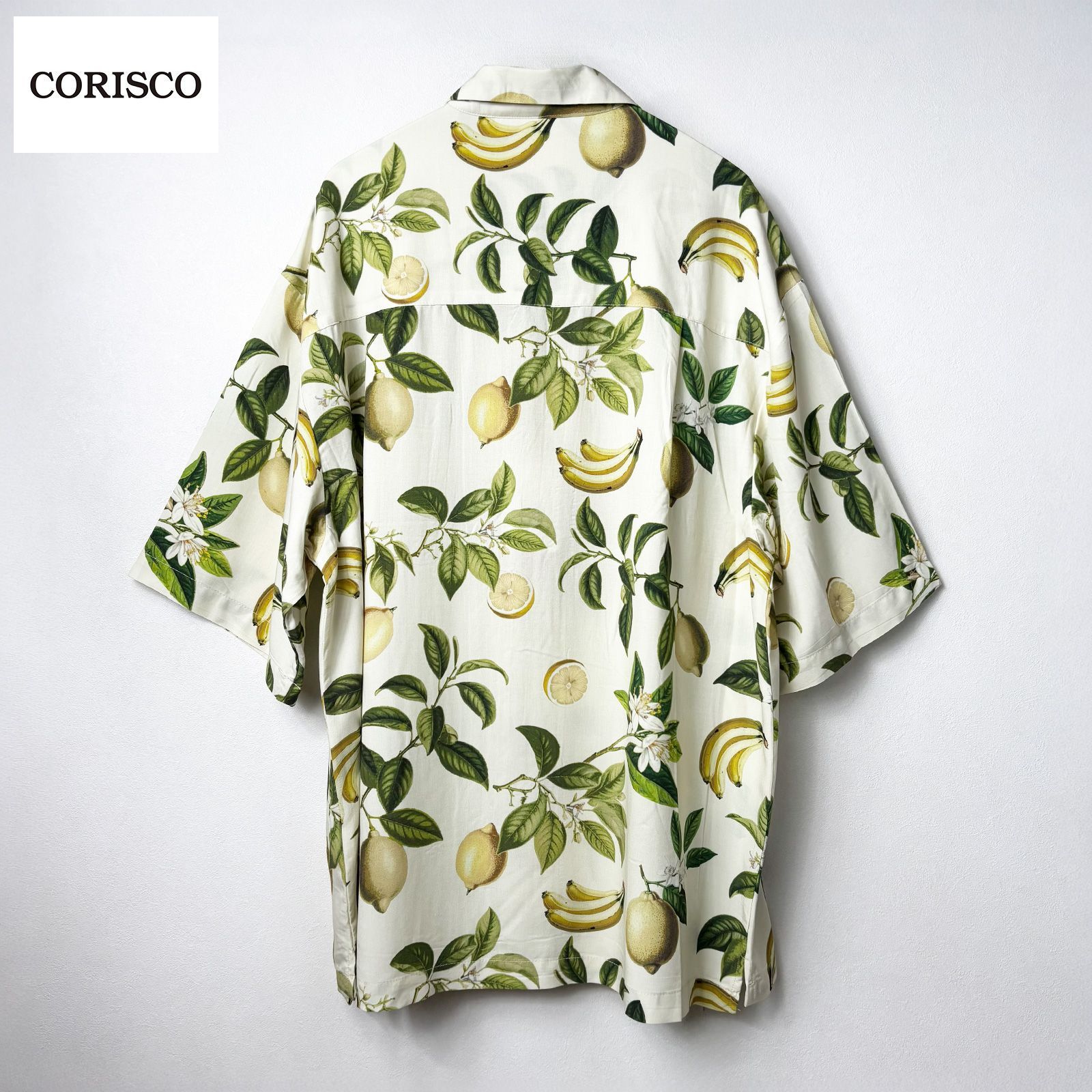 新品 corisco コリスコ レーヨン アロハシャツ メンズレモン柄