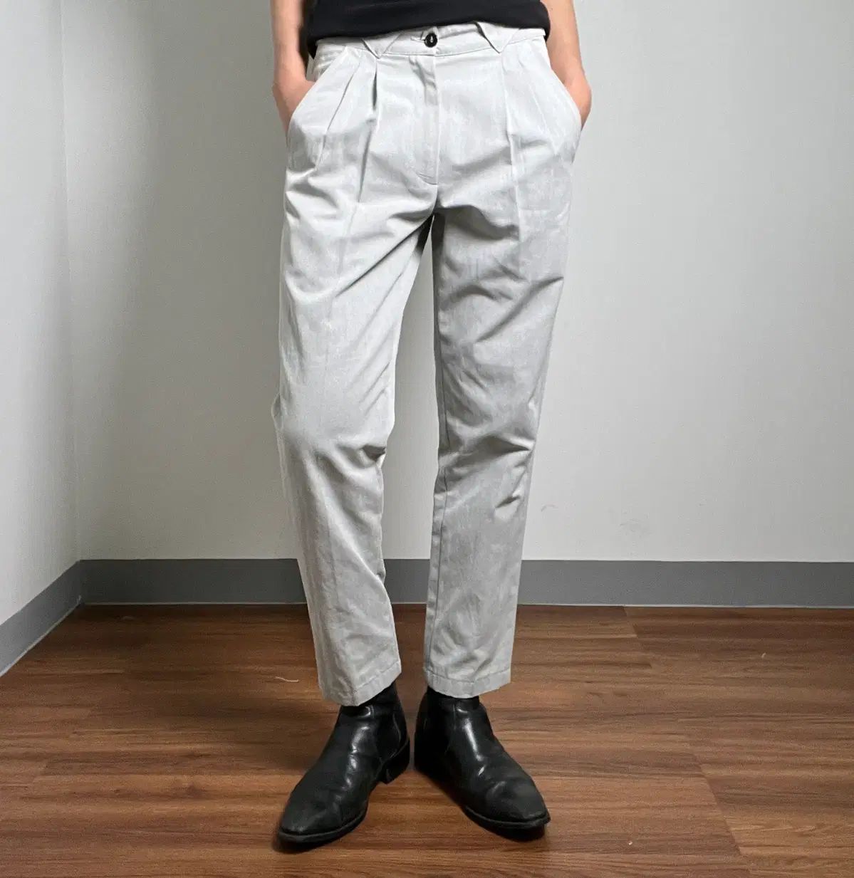 13SS RAF SIMONS ラフ シモンズ ライト グレー ツータック プリーツ スラックス 30