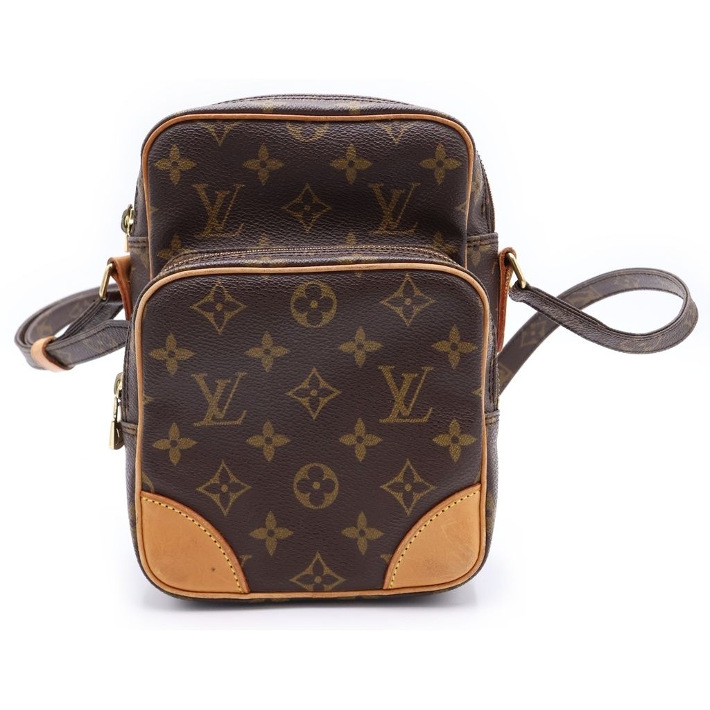 LOUIS VUITTON (ルイヴィトン) モノグラム アマゾン ショルダーバッグ ミニバッグ ブラウン レザー×PVC M45236 ゴールド金具