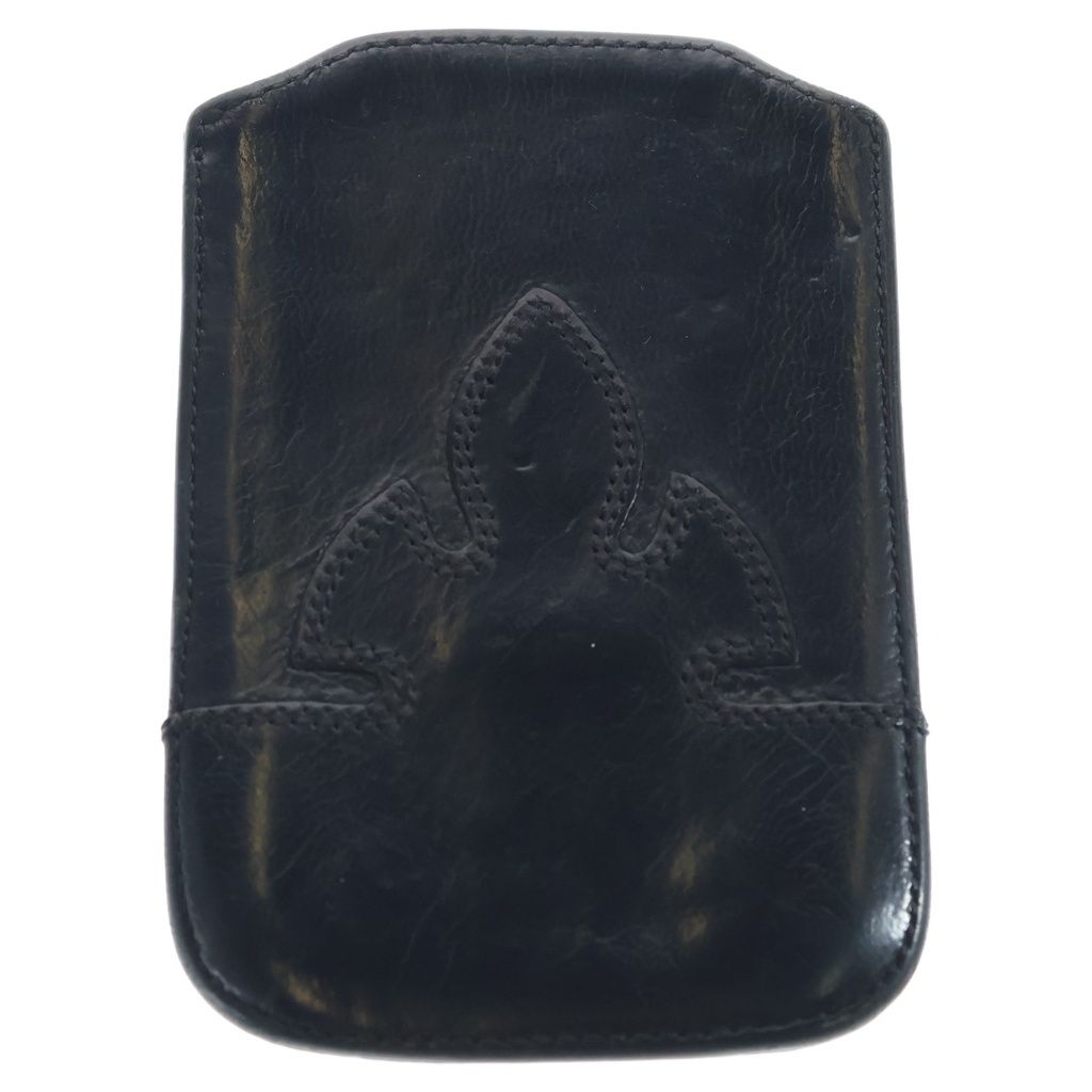 CHROME HEARTS (クロムハーツ) PHONE CASE フレアニー スクロールラベル フォンケース ブラック