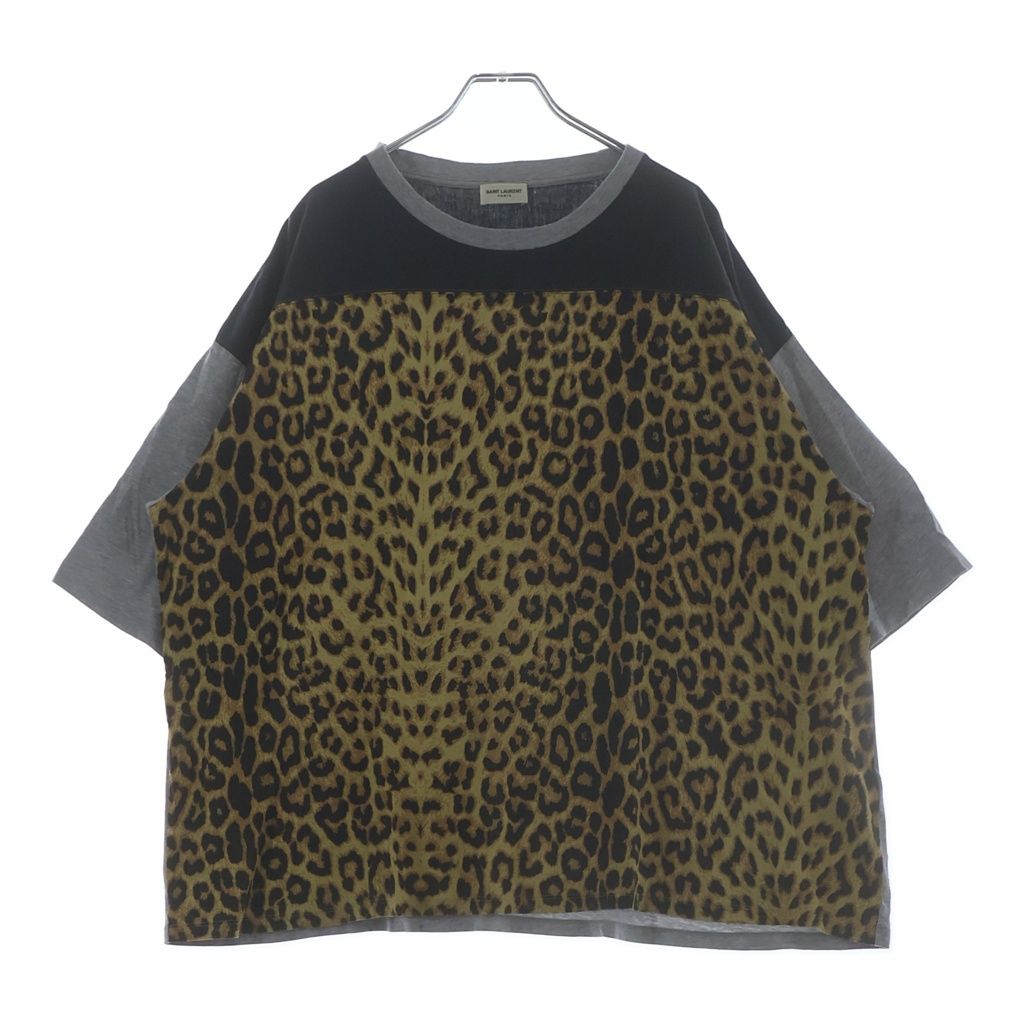 SAINT LAURENT PARIS (サンローランパリ) 16SS レオパード柄 オーバーサイズ クルーネック カットソー 半袖Tシャツ マルチ 412452